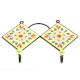 Yellow And Red Ceramic Floral Tilse Hooks